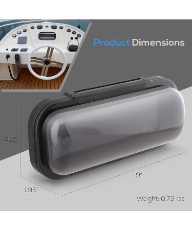 Pyle PLMRCB1 Water Resistant Marine Stereo Cover - Smoke Colored Boat Radio Protector Shield with Flip-up Door & Mounting Gasket - Buy Online on GoSupps.com