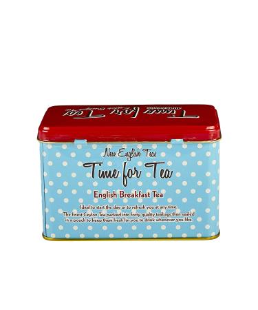 New English Teas Time For Tea Tea Tin with 40 English Breakfast Teabags - Premium Tea Collection - Buy Online on GoSupps.com
