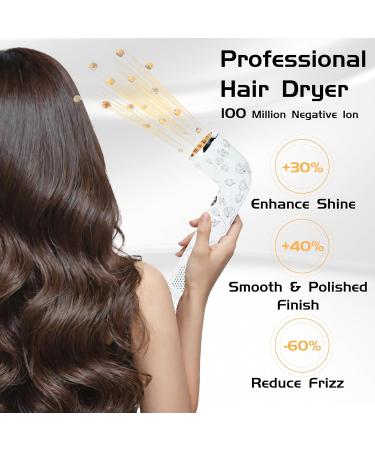Professional Hair Dryer - 110 000 RPM Fast Drying 100M Negative Ions Lightweight & Travel-Friendly Anti-Frizz | Smooth Shiny Hair - Buy Online on GoSupps.com