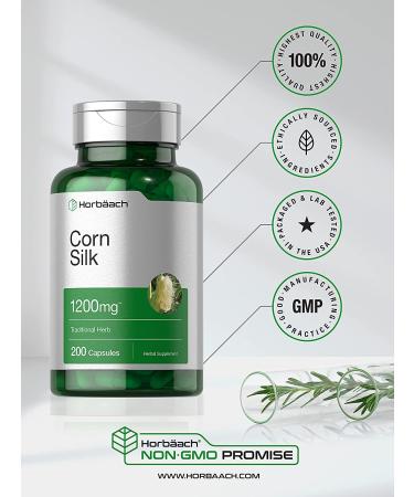 Corn Silk Capsules 1200mg | 200 Pills | Non-GMO & Gluten Free Extract Supplement - Buy Online on GoSupps.com