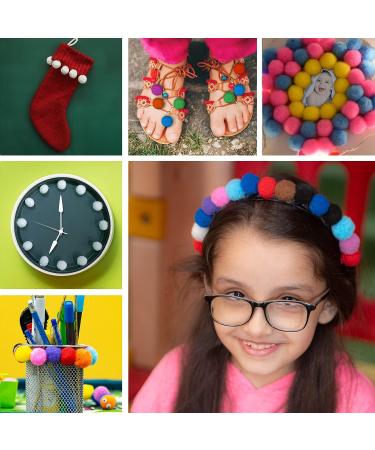 Adeweave 1 Inch 300 Pom Poms - Multicolor Soft and Fluffy Large Pompoms for Crafts | Assorted Colors | Reusable Zipper Bag - Buy Online on GoSupps.com