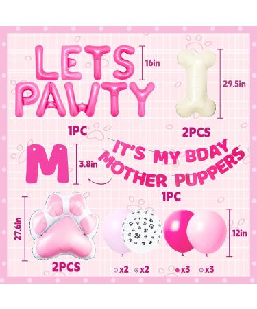 JeVenis Dog Birthday Party Balloon Garland Kit - Pawty Supplies for Puppy Birthday Celebration - Pink Dog Decorations - Buy Online on GoSupps.com