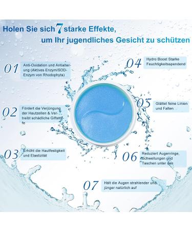 Hydrating Eye Pads with Hyaluronic Acid & Collagen | Anti-Aging Hydrogel Eye Masks for Dark Circles Puffiness & Wrinkles - 60pcs - Buy Online on GoSupps.com