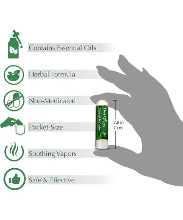 Herbion Naturals Non-Medicated Nasal Inhaler - 0.05 Fl Oz - Relieves Nasal Congestion & Sinusitis - Menthol, Clove, Eucalyptus, and Camphor - Pack of 1 - Buy Online on GoSupps.com