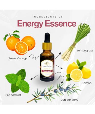 Essential Oil Blend for Energy Focus & Mood by Enhanced Essentials 100% Pure Slow-Distilled|Aromatherapy for Diffuser Massage & Shower|Uplifting Citrus & Mint Notes|1 fl oz (30 ml) Energy Essence - Buy Online on GoSupps.com
