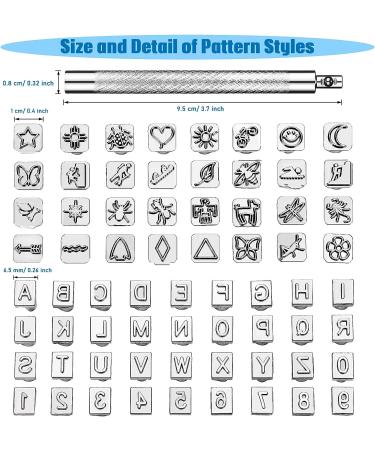 70 Piece Leather Craft Stamping Set with Alphabet, Numbers, and Patterns - Includes 2 Leather Punch Tools - Buy Online on GoSupps.com