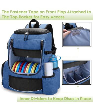 SLEAF Disc Golf Backpack - 24-26 Disc Capacity & Waterproof PU Material - Blue - Buy Online on GoSupps.com