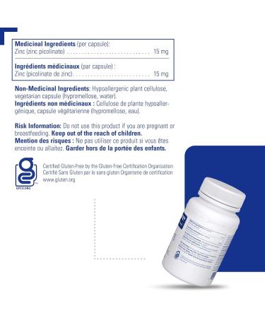 Pure Encapsulations Zinc 15 mg - Zinc Picolinate Supplement for Immune System Support - For Wound Healing - With Premium Zinc Picolinate - 180 Capsules - Buy Online on GoSupps.com