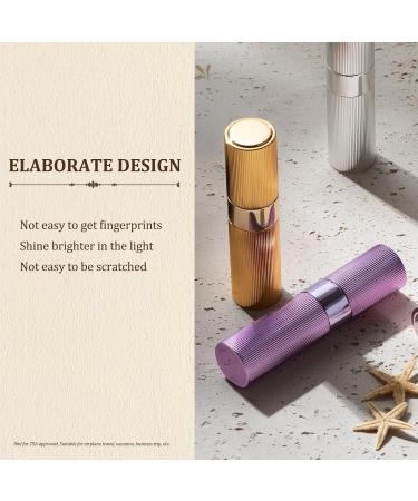 TOUREAL 8ML Aluminum Perfume Atomizer - Refillable Travel Bottle for On-The-Go - Stylish Silver Pinstripes - Buy Online on GoSupps.com