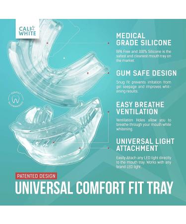 Organic Peroxide Teeth Whitening Kit with LED Light for Sensitive Teeth - Cali White - 2X5mL Gel Syringes, Trays & Case - Buy Online on GoSupps.com