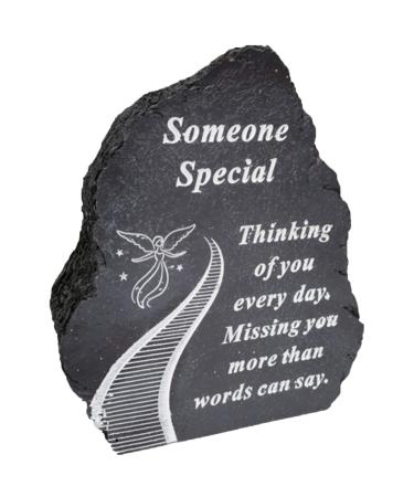 Black And White Stairway To Heaven Someone Special Tribute Detail Rock Memorial Grave Plaque