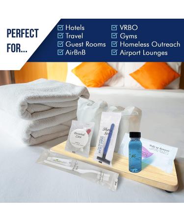 Travel Size Toiletries Kit | All-In-One Hotel Amenities Bulk Pack | Includes Shaving Set, Toothbrush, Mouthwash, Makeup Wipes, Swabs, Nail File, Sewing Kit | 150 Pcs - Buy Online on GoSupps.com
