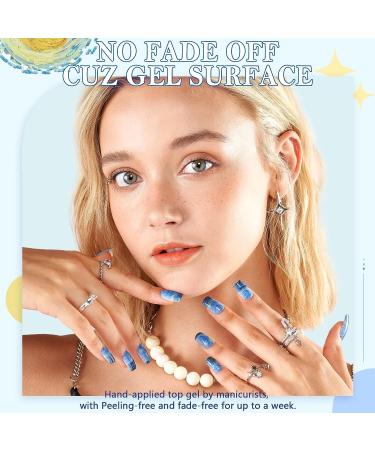 Blue Press on Nails GLAMERMAID A2 - Starry Night Ink | Long Lasting | Easy Application - Buy Online on GoSupps.com