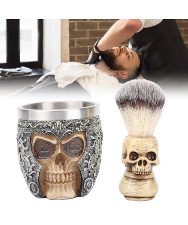 Premium Beard Razor Set | Stainless Steel Bowl Brush & Skull Design | Perfect Grooming Kit for Men - Buy Online on GoSupps.com