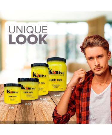 KALIVE Men's Hair Styling Gel 16 oz (2-pack) - Strong Hold & Light Shine | Fresh Scent, No Flaking or Alcohol - Buy Online on GoSupps.com