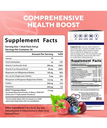 N.O. Beetz Nitric Oxide Supplement | Boost Hydration Energy & Nitric Oxide | Beet Benefits Without The Taste | 30 Servings | Shop Internationally - Buy Online on GoSupps.com
