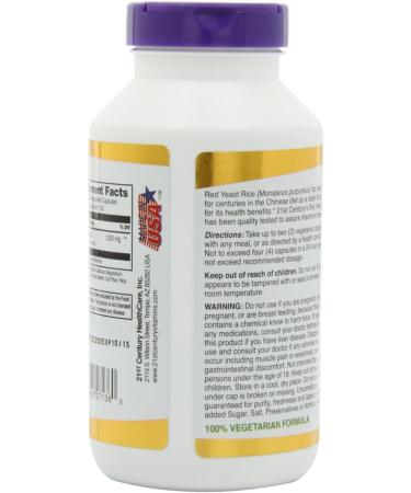 21st Century Red Yeast Rice Extract Veg Capsules 300 Count - Buy Online on GoSupps.com