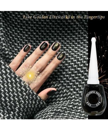 Black Pearl Glitter Nail Polish Shimmering Mermaid Star Planet Sparkly Spiral Silver Shimmer Quick Dry Nail Varnish Shining Sparkling Long Lasting No Need Cure DIY Nail Art Manicure - Buy Online on GoSupps.com
