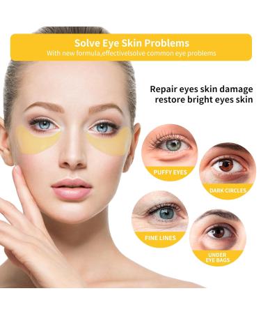 BREYLEE 24K Gold Under Eye Patches - 60 Pcs for Wrinkles Dark Circles & Puffy Eyes | Natural Extract Eye Masks - Buy Online on GoSupps.com