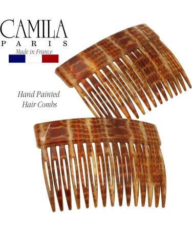 Camila Paris CP2943 French Hair Side Comb 3 inch Small Brown Flexible Durable Cellulose Hair Combs Strong Hold Hair Clips for Women No Slip Styling Girls Hair Accessories Made in France - Buy Online on GoSupps.com