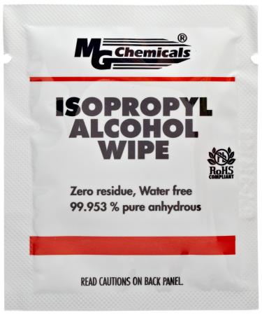 MG Chemicals - 824-WX50 99.9% Isopropyl Alcohol Handy Wipe 6 Length x 5 Width (Bag of 50)