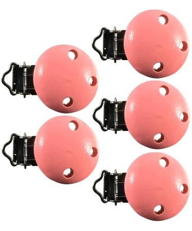 Pacifier clip color quantity selection wood pollutant-free pacifier clip baby clip color: pink number: 5 pacifier clips