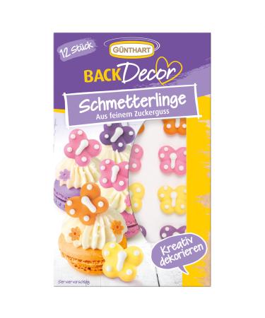 G nthart BackDecor 12 pieces of pastel sugar butterflies butterfly as spring cake decoration 1 pack (1 x 10 g)