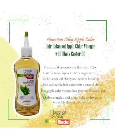Hawaiian Silky 14-in-1 Miracles Apple Cider Vinegar with Black Castor Oil - 8 Fl Oz | International Shipping Available - Buy Online on GoSupps.com