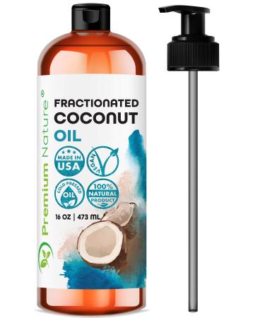 Fractionated Coconut Oil for Skin Moisturizer with Pump Massage Oil - Cold Pressed Pure MCT Oil Best Carrier Oil for Essential Oils Mixing Body Oil For Dry Skin Moisturizer Natural Carrier Essential Oil Carrier Oil Cocon...