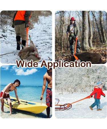 3Pcs Deer Drag Rope with Non-Slip Handle - Heavy Duty Hunting Strap for Big and Small Game - Orange - Buy Online on GoSupps.com