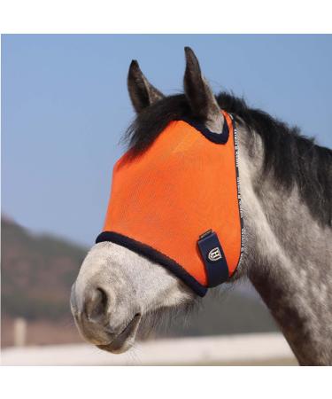 Harrison Howard All Round Mesh Horse Fly Mask UV Protective with Fleece Padded Edging - Vibrant Orange - Size M Medium (Cob) - Buy Online on GoSupps.com