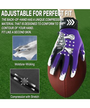 Buy Finger Ten Youth American Football Receiver Gloves - Slippery Impact Palm Waterproof Perfect for Girls Aged 5-14 - Ideal Outdoor Sports Gear - Buy Online on GoSupps.com
