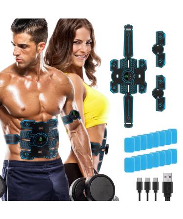 Aiseok Ems abdominal muscle trainer belly trainer USB rechargeable muscle stimulator EMS training device with 6 modes & 19 intensities LCD screen electrical belly trainer for arm/hips/leg unisex