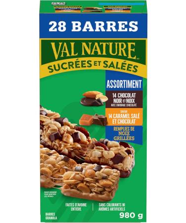 NATURE VALLEY - VALUE PACK - Dark Chocolate Nut and Salted Caramel Chocolate Chewy Nut Sweet and Salty Granola Bars Variety Pack Pack of 28 Bars 980 grams Snack Bars Made with Whole Grains - Buy Online on GoSupps.com