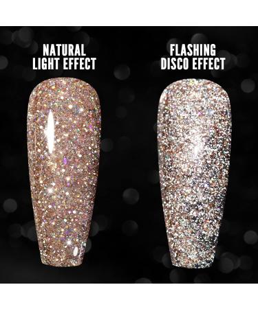 YOKE FELLOW 10ML Reflective Glitter Gel Nail Polish - Gold | Sparkly Shiny UV Gel Varnish for Salon & DIY Manicure - Buy Online on GoSupps.com