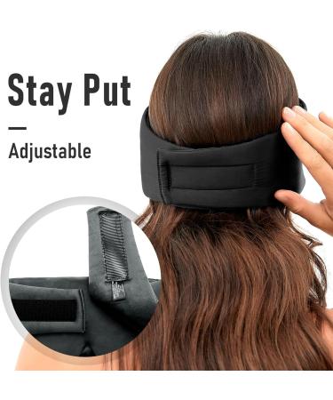 Real Silk Sleep Mask | 100% Blackout Eye Mask for Side Sleepers | Adjustable Cooling Blindfold for Men & Women | Perfect for Travel & Night Shift - Black - Buy Online on GoSupps.com