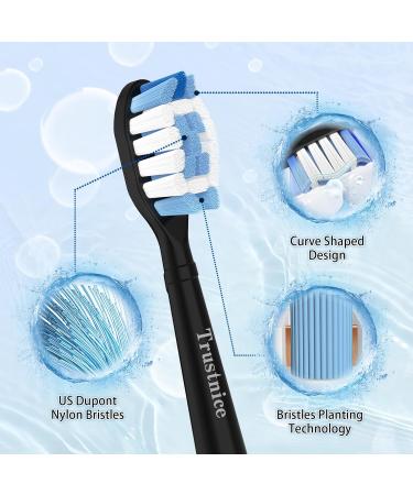 Trustnice Replacement Brushes for Philips Sonicare - Brush Heads Compatible with Healthywhite EasyClean Gum Health & Flexcare - 8 Pack (Black) - International Shipping Available - Buy Online on GoSupps.com