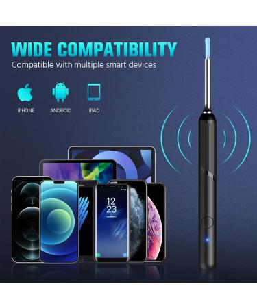 Earnza 1080P Ear Cleaner Camera Kit - Otoscope with Light, 8 Pcs Ear Pick Set for Adults - iPhone, iPad, Android Compatible - Black - Buy Online on GoSupps.com