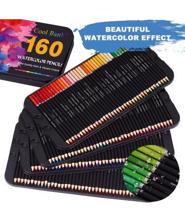 COOL BANK 160 Watercolor Pencils Set - Vibrant Colors for Coloring Books, Sketching, Shading - Artist Quality Soft Series Lead - 160 Count in Tin Box - Buy Online on GoSupps.com