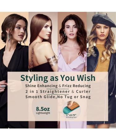 Infrared Flat Iron Hair Straightener - Keratin Infused Negative Ion Ceramic Curling Iron - Professional Dual Voltage Emerald Green - Buy Online on GoSupps.com