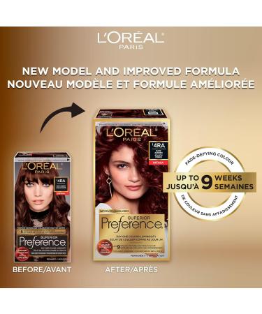 L Or al Paris Superior Preference 9 weeks of Luminous Fade-Defying Permanent Hair Dye 4RA Dark Auburn 100% Grey Coverage 1 Hair Dye Kit (Packaging May Vary) Light Copper Mahogany 1 Count ( Pack Of 1 ) - Buy Online on GoSupps.com
