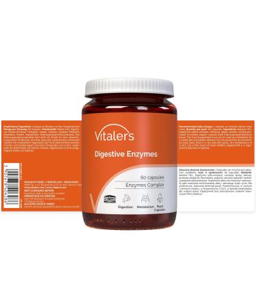  Vitaler's Digestive Enzymes - 60 Capsules Vegan 2 Month Supplement No Preservatives Pure Composition - Buy Online on GoSupps.com