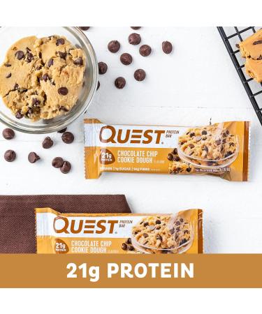 Buy Quest Protein Bar Chocolate Chip Cookie Dough - 2.12 oz | Low Sugar High Protein Snack for Healthy Living - Buy Online on GoSupps.com
