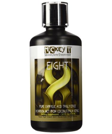 MiCkey T Eight 32oz - Pure C8 MCT Oil - Not a Blend  100% C-8 Caprylic Acid - Keto Friendly  Vegan  Kosher - Made in USA  Non-GMO - from Coconut/Palm Kernel