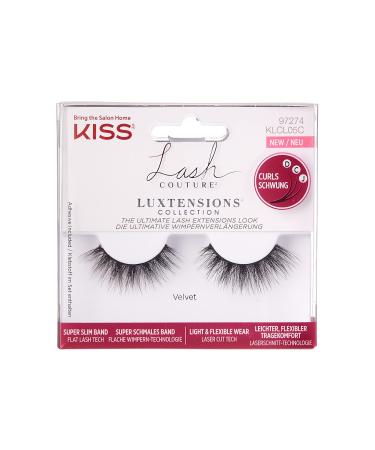 KISS Lash Couture Luxesions Collection 1 pair of fake lashes Velvet light and flexible faux mink eyelash with a super-slim eyelash band including eyelash glue 1 piece (1 Pack) - Buy Online on GoSupps.com