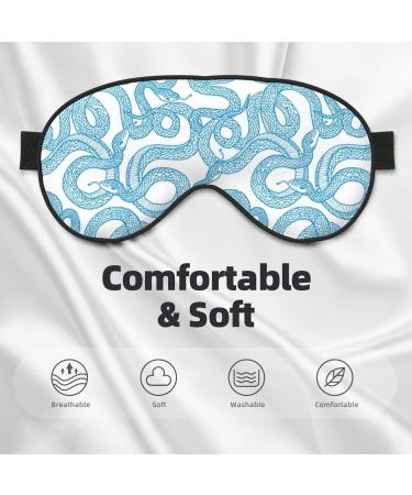 Shop Blue Snake Print Sleep Eye Mask - Soft Eyeshade for Travel & Night Sleeping | Comfortable Blindfold with Elastic Strap - Buy Online on GoSupps.com