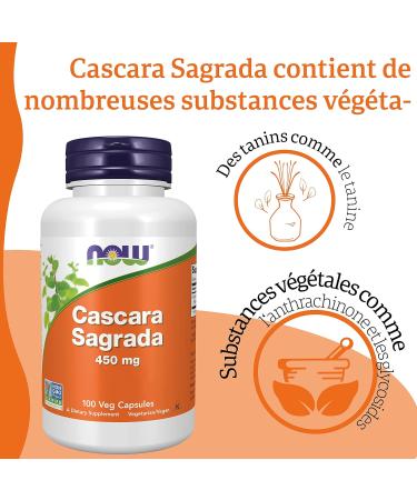 Now Foods Cascara Sagrada 450mg 100 Vegan Capsules Lab Tested Vegan Gluten Free Soy Free Vegetarian - Buy Online on GoSupps.com
