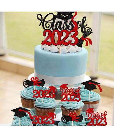 Xsstarmi 25 Pack 2023 Graduation Theme Cake Topper Class of 2023 Cupcake Toppers Glitter Class of 2023 Grad Cap Diploma Cupcake Picks 2023 Graduation Party Cake Decorations Supplies Red Style06-red - Buy Online on GoSupps.com