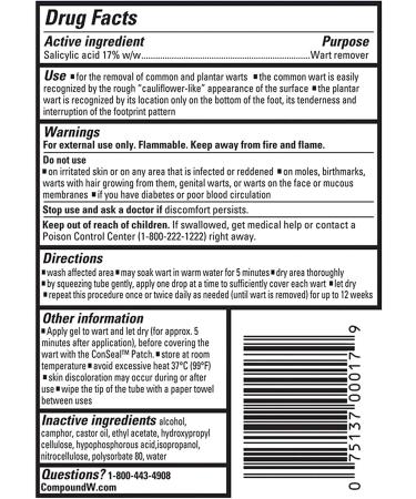 Compound W Maximum Strength Fast Acting Gel Wart Remover 0.25 oz with 12 ConSeal Patches - Buy Online on GoSupps.com