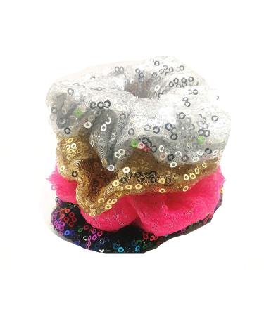 PNEIFON 4Pack Sequin Hair Scrunchies | Sparkly Glitter Fashion Hair Tie for Girls and Women - Buy Online on GoSupps.com